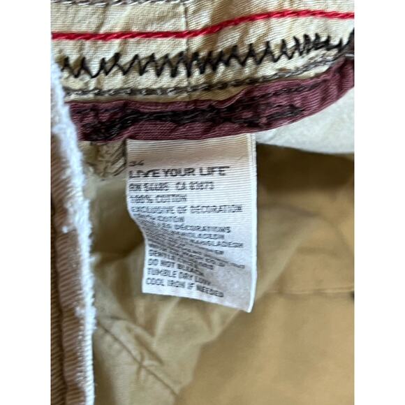 Vintage Y2K American Eagle Cargo Shorts Mens 34 Tan Button Pockets Skate Baggy - Picture 6 of 6